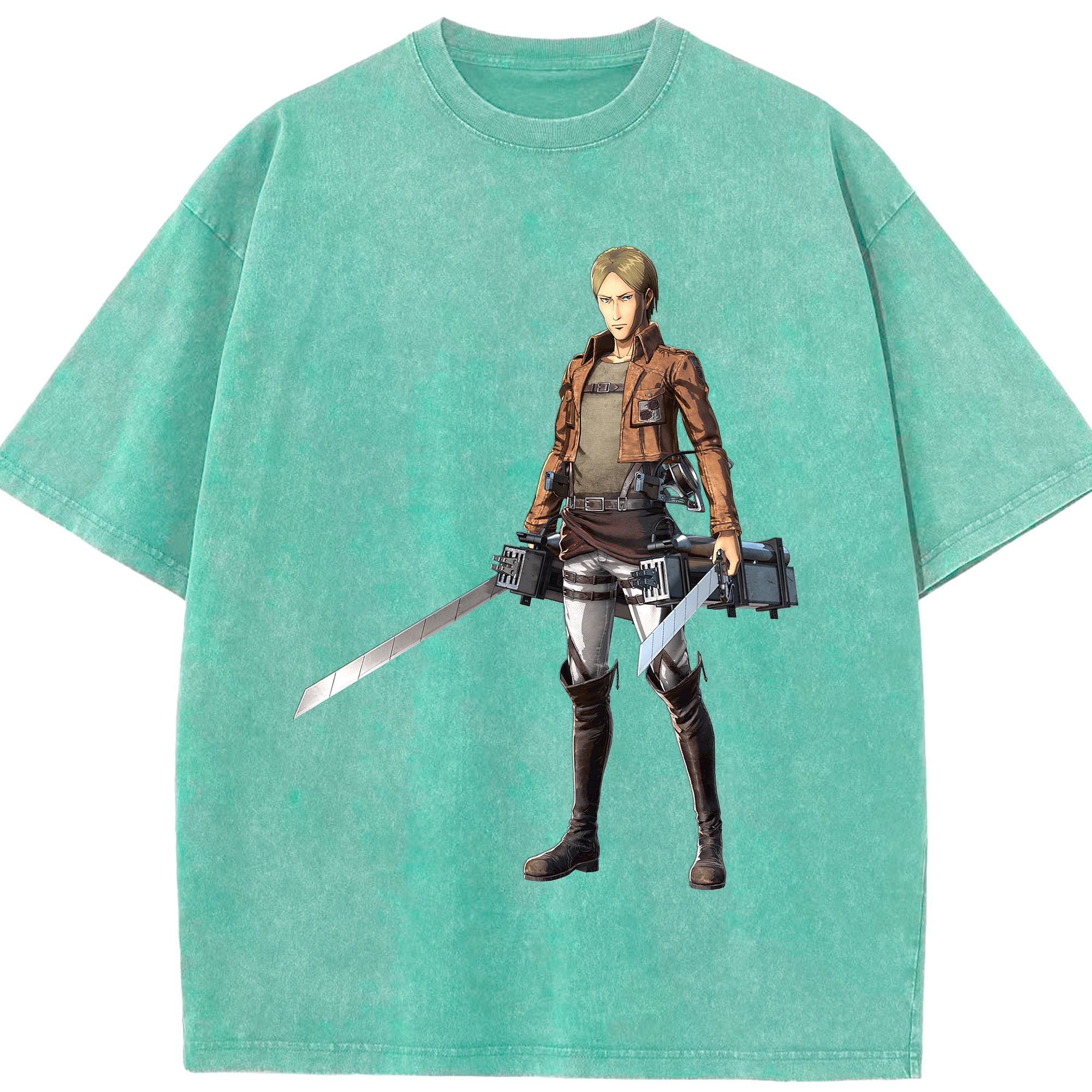 （画像用） 進撃の巨人 Attack on Titan 綿100% ヴィンテージ風 半袖Tシャツ（フロントプリント）